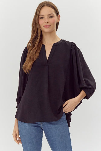 Black Dolman Sleeve Top