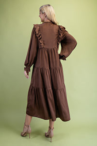 Brown Tiered Maxi Dress