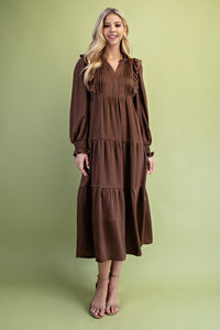 Brown Tiered Maxi Dress