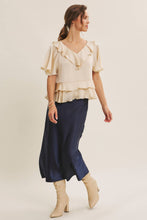Load image into Gallery viewer, Navy Satin Maxi Skirt