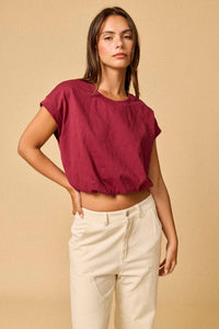 Wine Bubble Hem Top