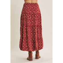 Load image into Gallery viewer, Brown Floral Bubble Midi Skirt