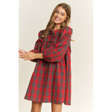 Load image into Gallery viewer, Red Plaid Bow Dress