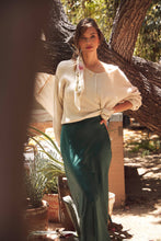 Load image into Gallery viewer, Navy Satin Maxi Skirt