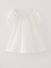 Load image into Gallery viewer, White Smocked Embroidered Dress