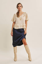 Load image into Gallery viewer, Navy Satin Maxi Skirt
