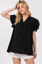 Load image into Gallery viewer, GAME DAY RUFFLE SLEEVE TOP (3 colors)