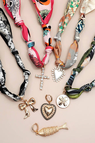 Interchangeable Scarf Charm Necklace