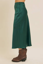 Load image into Gallery viewer, Navy Satin Maxi Skirt