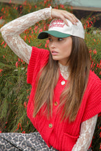 Load image into Gallery viewer, Red Chunky Cardigan Sweater