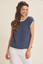 Load image into Gallery viewer, Navy Contrast Sweater Vest