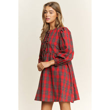 Load image into Gallery viewer, Red Plaid Bow Dress