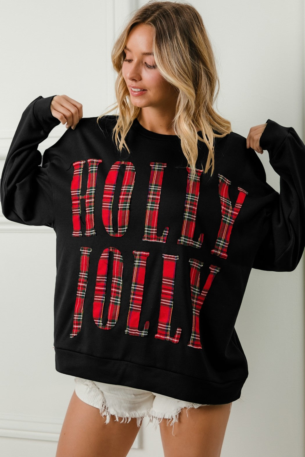 Holly Jolly Plaid Sweatshirt