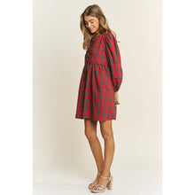 Load image into Gallery viewer, Red Plaid Bow Dress