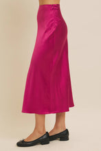 Load image into Gallery viewer, Navy Satin Maxi Skirt