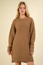 Load image into Gallery viewer, Chunky Round Neck Oversized Sweater Mini Dress