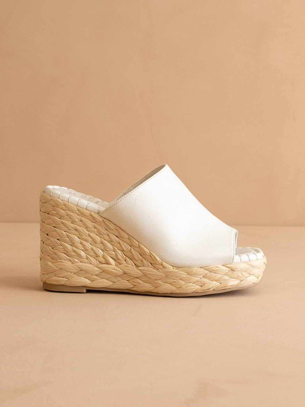 The Raina White | Espdarille Slip On Wedge