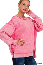 Load image into Gallery viewer, Hot Pink Acid Wash Sweatshirt