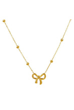 Load image into Gallery viewer, Gold Bow Pendant Necklace