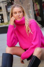 Load image into Gallery viewer, Hot Pink Turtleneck Sweater