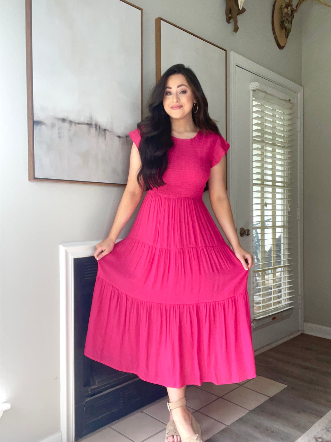 The Alyssa Maxi Dress in Hot Pink