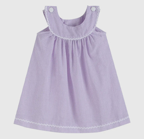 Lavender Seersucker Yoke Dress