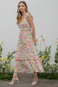 The Grace Floral Ruffle Maxi Dress