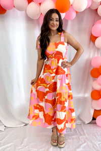 Tropical Vibes Orange Maxi Dress