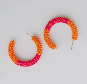 The Staci Hoops in Pink and Orange