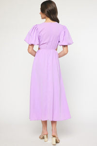 The Alexandria Lavender Maxi Dress with Cutouts