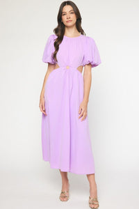 The Alexandria Lavender Maxi Dress with Cutouts