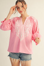 Load image into Gallery viewer, Pink Embroidered Blouse