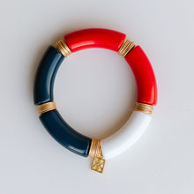 Load image into Gallery viewer, Red and Navy Brogan Bracelet