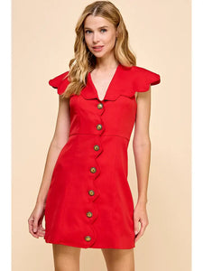 Red Scallop Dress