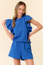 Load image into Gallery viewer, Royal Blue Ruffle Shorts Set