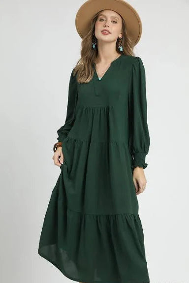 Hunter Green Midi Dress