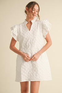 White Embroidered Mini Dress