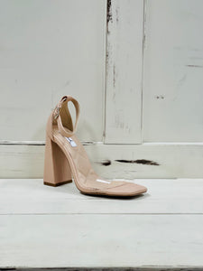 Nude Heel with Clear Strap